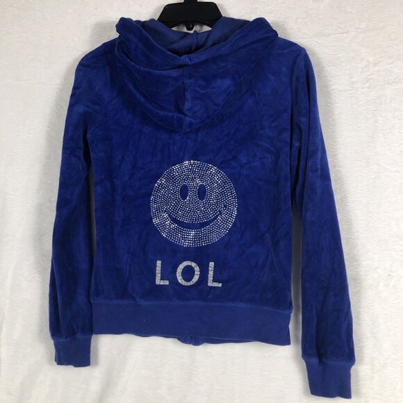 Pink Rose Girls Blue Hoodie LOL Velour Premium Quality Size Small - Picture 7 of 16
